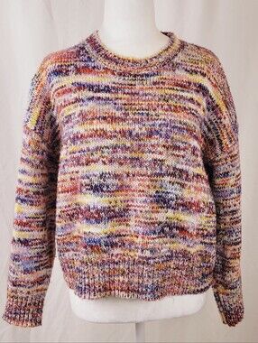 Multicolor Crewneck Knit Sweater.Medium